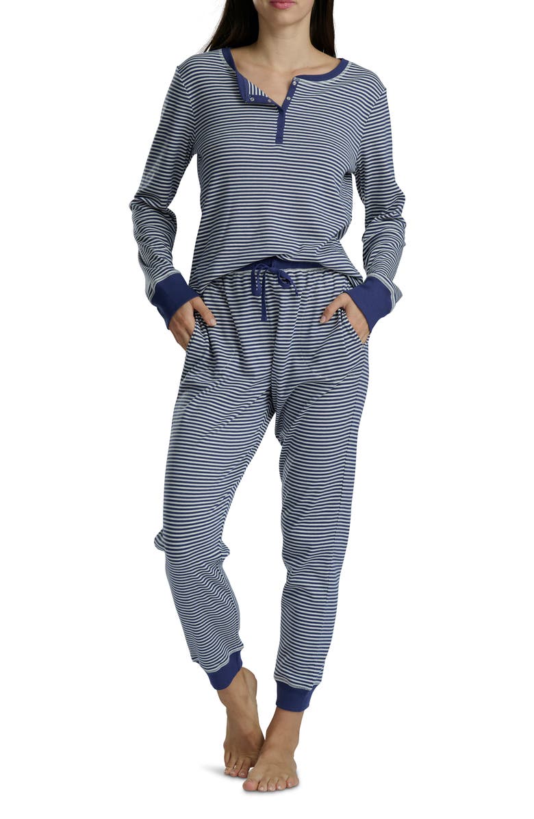 Splendid Cotton Blend Pajama Top & Pants Set, Main, color, Deepcoblt
