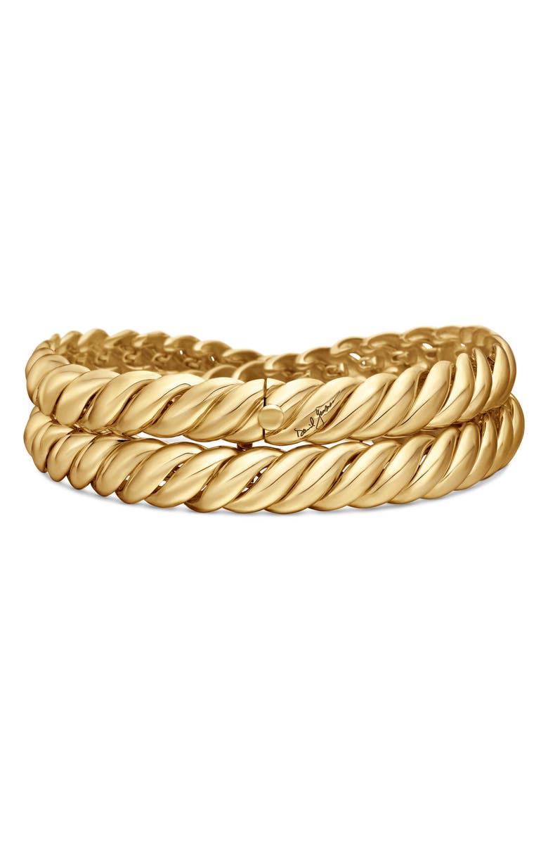 David Yurman Sculpted Cable Double Wrap Bracelet in 18K Yellow Gold, Alternate, color, 18K Yellow Gold