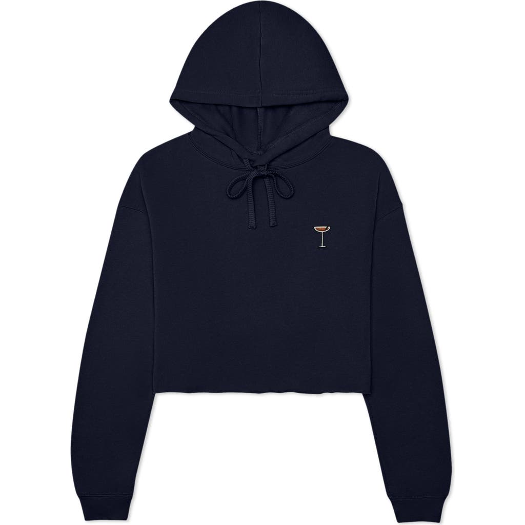 Dalix Espresso Martini Cropped Hoodie In Navy Blue