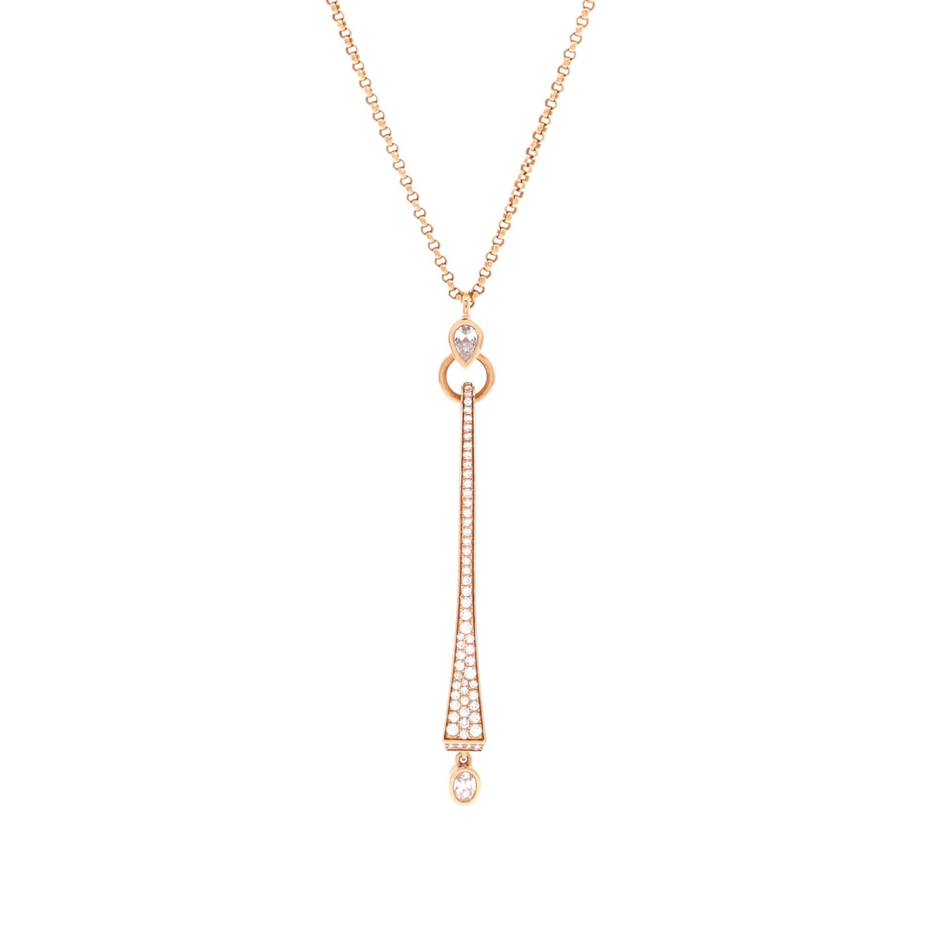 Clou De Forge Pendant Necklace 18K Rose Gold and Diamonds Large, Main, color, Metallic Gold
