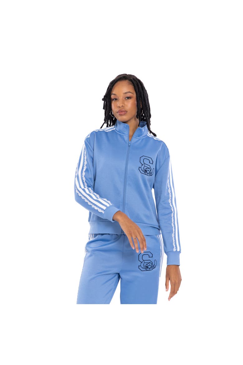 Lilo & Stitch Zip-Up Track Jacket, Alternate, color, Light Blue Stitch