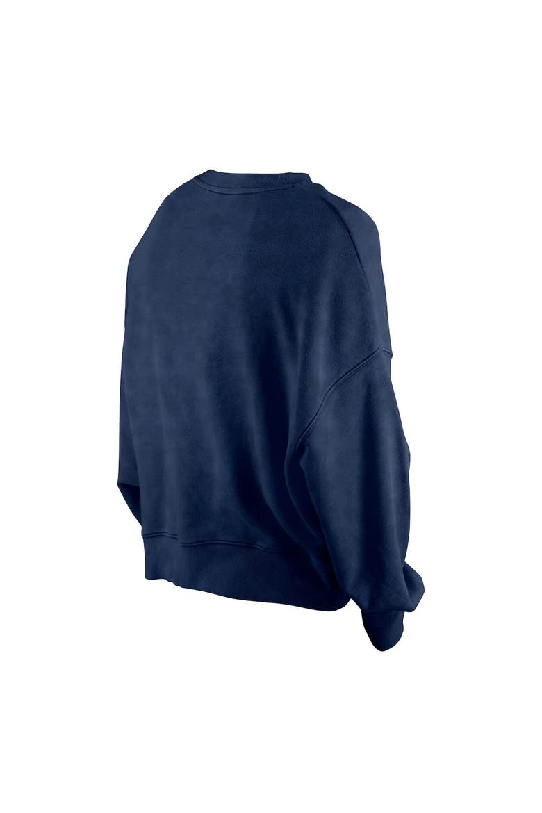 Women's New Era  Navy New Orleans Pelicans Throwback Vintage Enzyme Wash Oversized Boxy Pullover Sweatshirt, Alternate, color, Navy