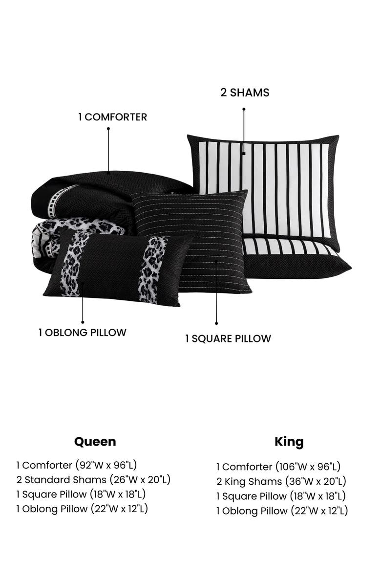 Bebejan Toffee Reversible 5-Piece Comforter Set, Alternate, color, Black