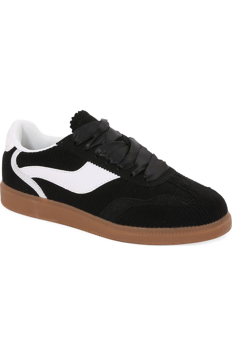 BERNESS Corduroy Lace Up Sneaker, Main, color, Black