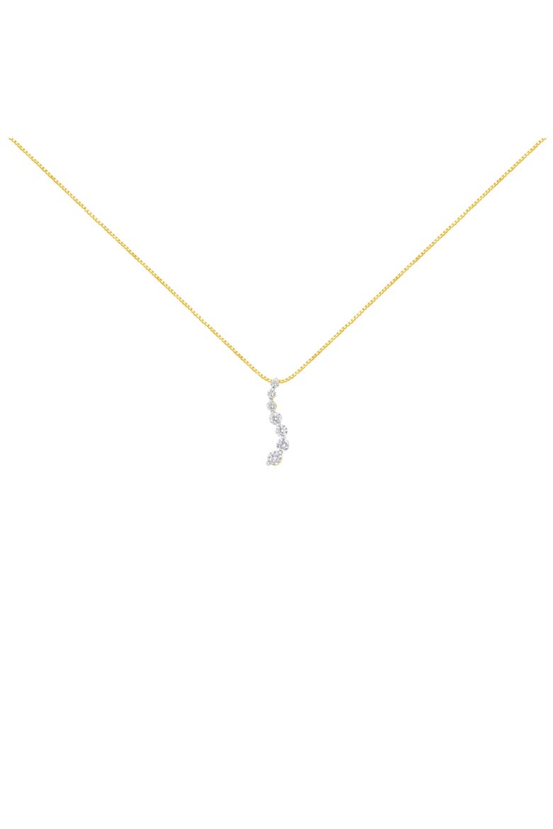 AGS Certified 14K Yellow Gold 2.0 Cttw Diamond Journey 18" Pendant Necklace, Alternate, color, Yellow