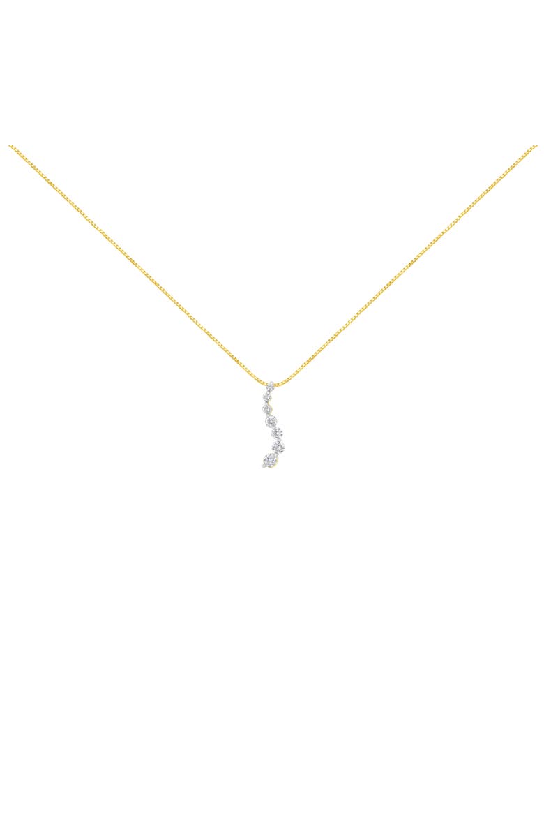 Haus of Brilliance AGS Certified 14K Yellow Gold 2.0 Cttw Diamond Journey 18" Pendant Necklace, Alternate, color, Yellow