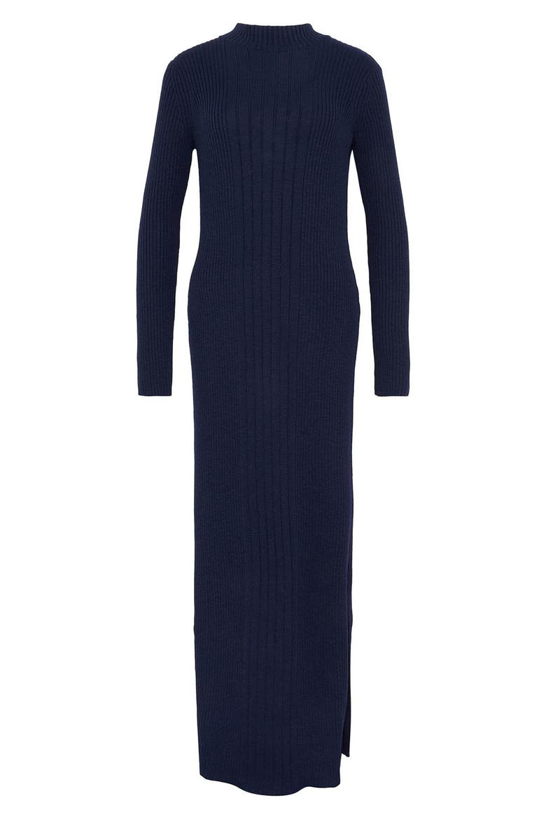 Ingrid Long Sleeve Cotton Rib Sweater Dress, Alternate, color, NAVY