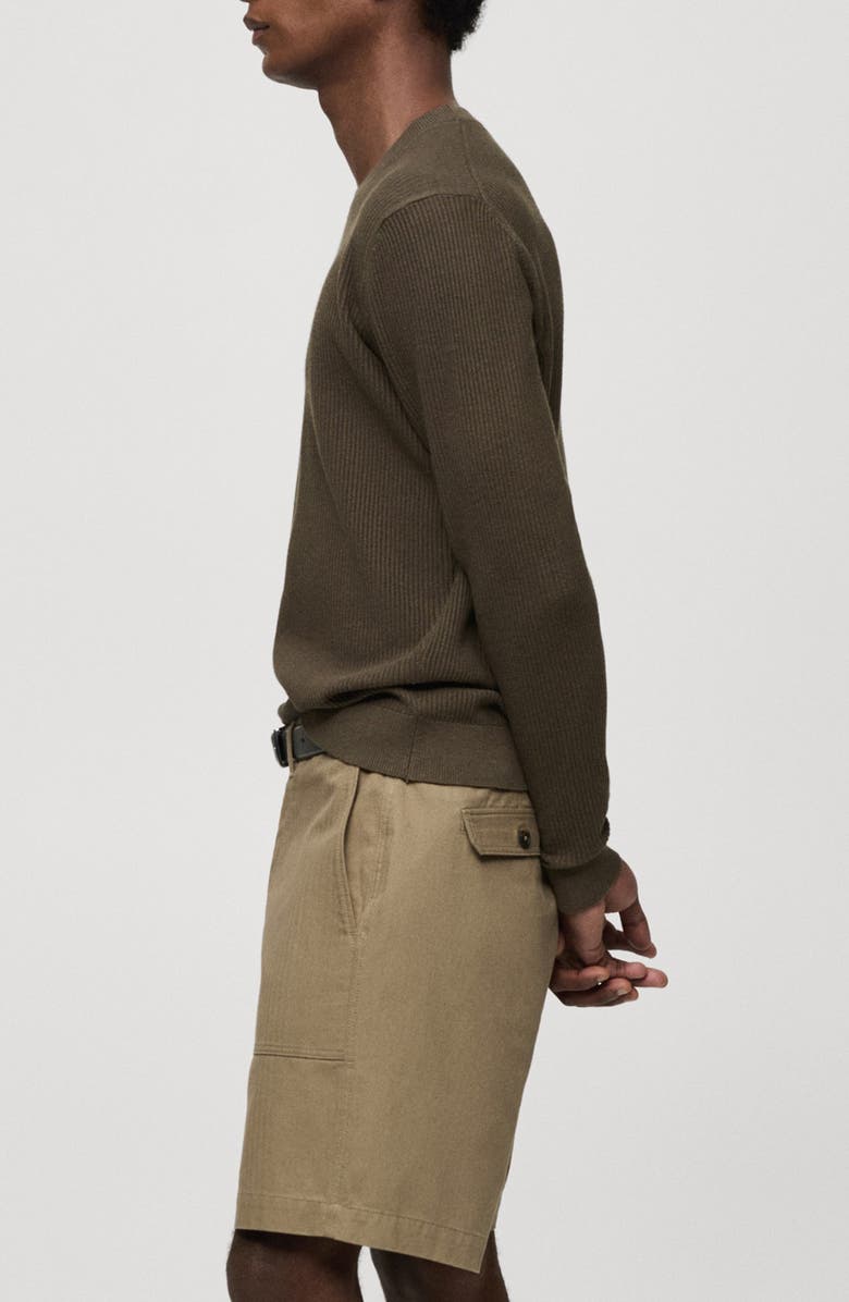 MANGO Rib Sweater, Alternate, color, Khaki Green