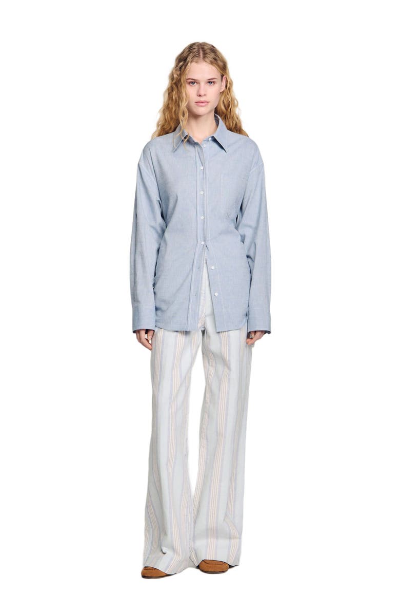 SANDRO Long tie-back shirt, Main, color, 