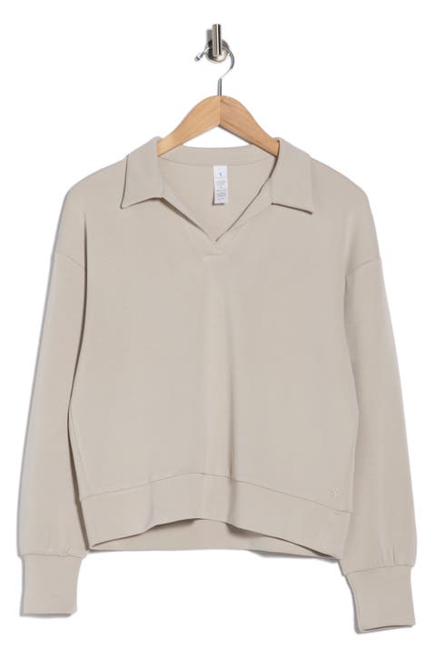 Noble Sandwashed Scuba Knit Polo Sweatshirt