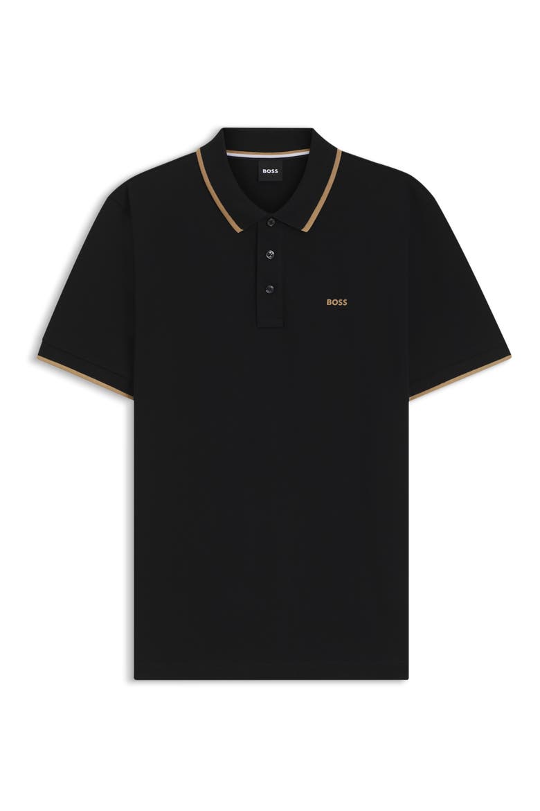 Parlay Tipped Cotton Polo, Alternate, color, BLACK