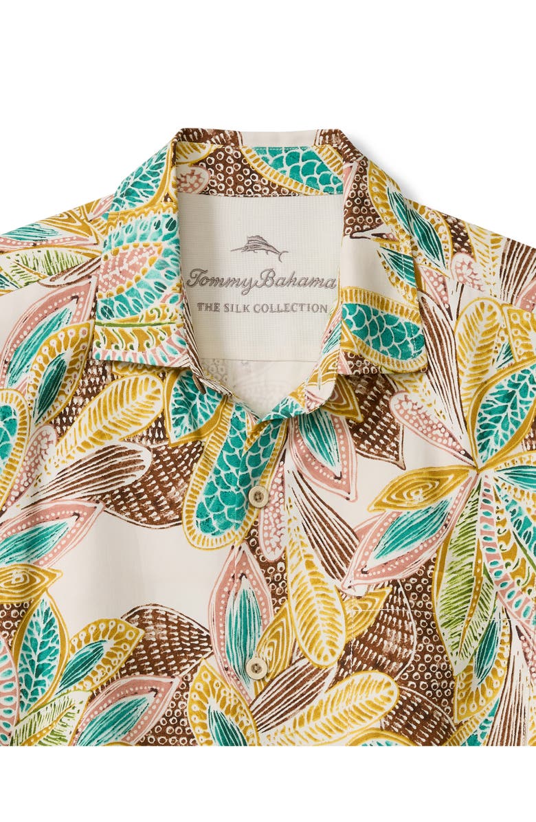 Tommy Bahama Fuego Tropics Short Sleeve Silk Button-Up Shirt, Alternate, color, Coconut