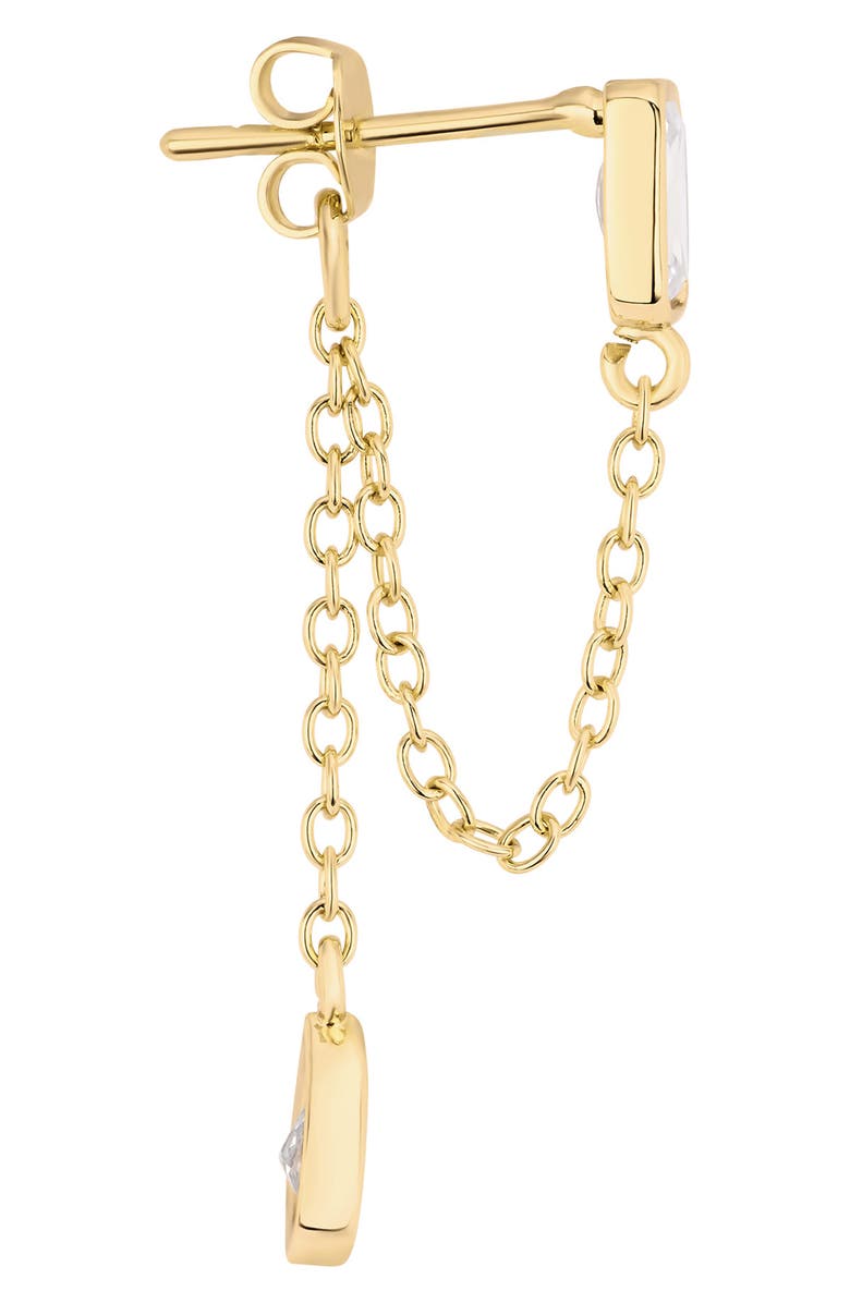 ATHRA LUXE Modern Muse CZ Chain Drop Earrings, Alternate, color, Gold