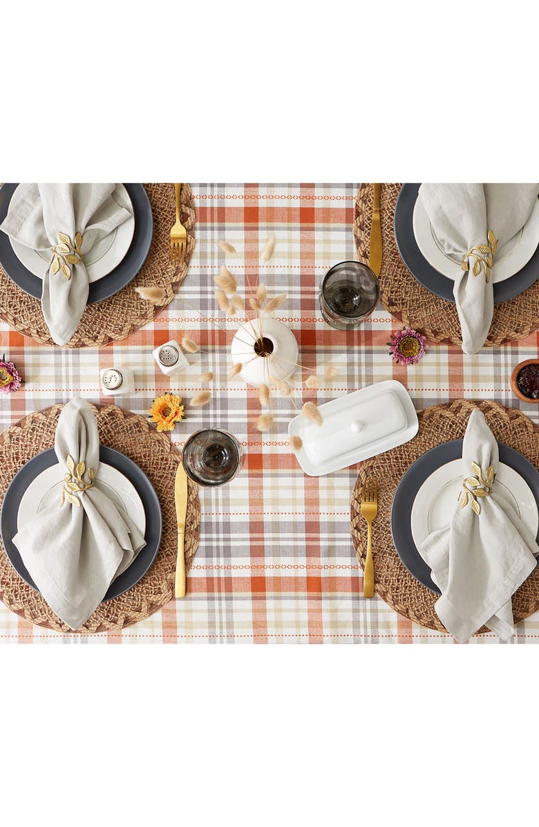 Design Imports Autumn Afternoon Plaid Cotton Tablecloth, Alternate, color, Autumn Afternoon Plaid