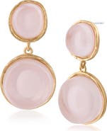 JARDIN Simulated Pink Quartz Drop Earrings