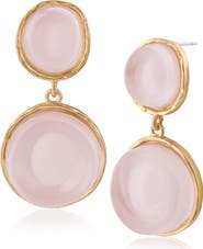 JARDIN Simulated Pink Quartz Drop Earrings