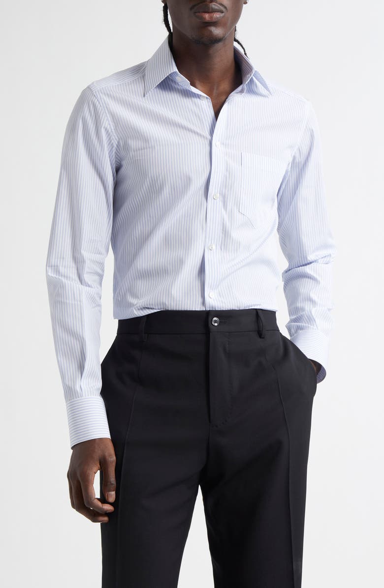 Dolce&Gabbana Martini Fit Stripe Cotton Poplin Button-Up Shirt, Main, color, S8051 Rigato