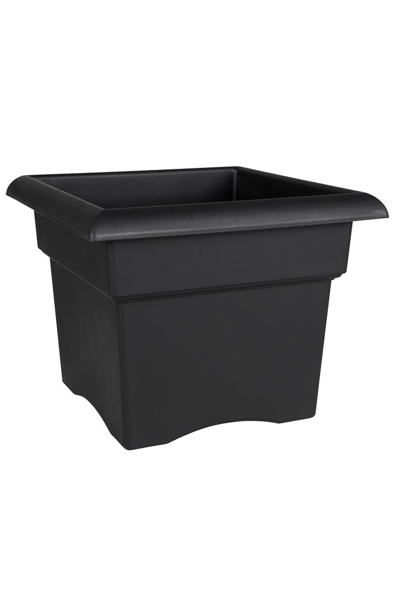 Veranda Deck Box Planter Square 18 Inch Black, Main, color, Black