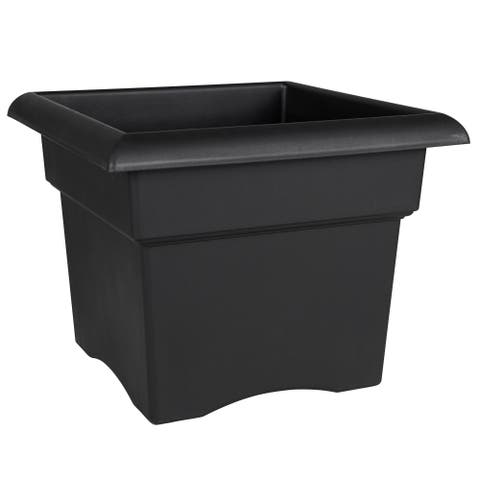 Veranda Deck Box Planter Square 18 Inch Black
