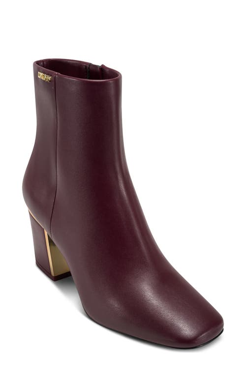 Dkny Cianna Block Heel Bootie In Burgundy