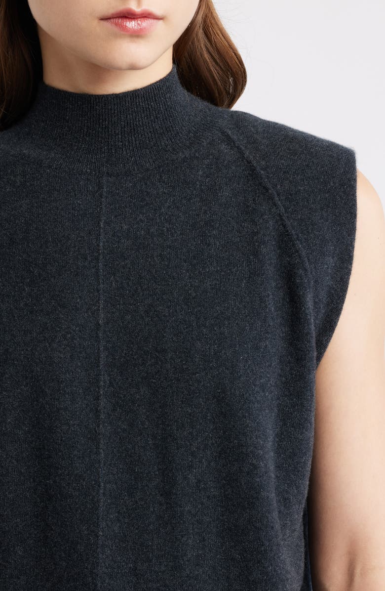 BOSS Futrani Cashmere Mock Neck Sweater, Alternate, color, Charcoal