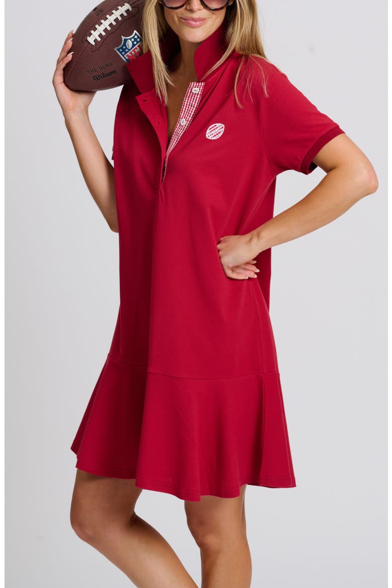 Football Polo Dress, Alternate, color, DARK RED
