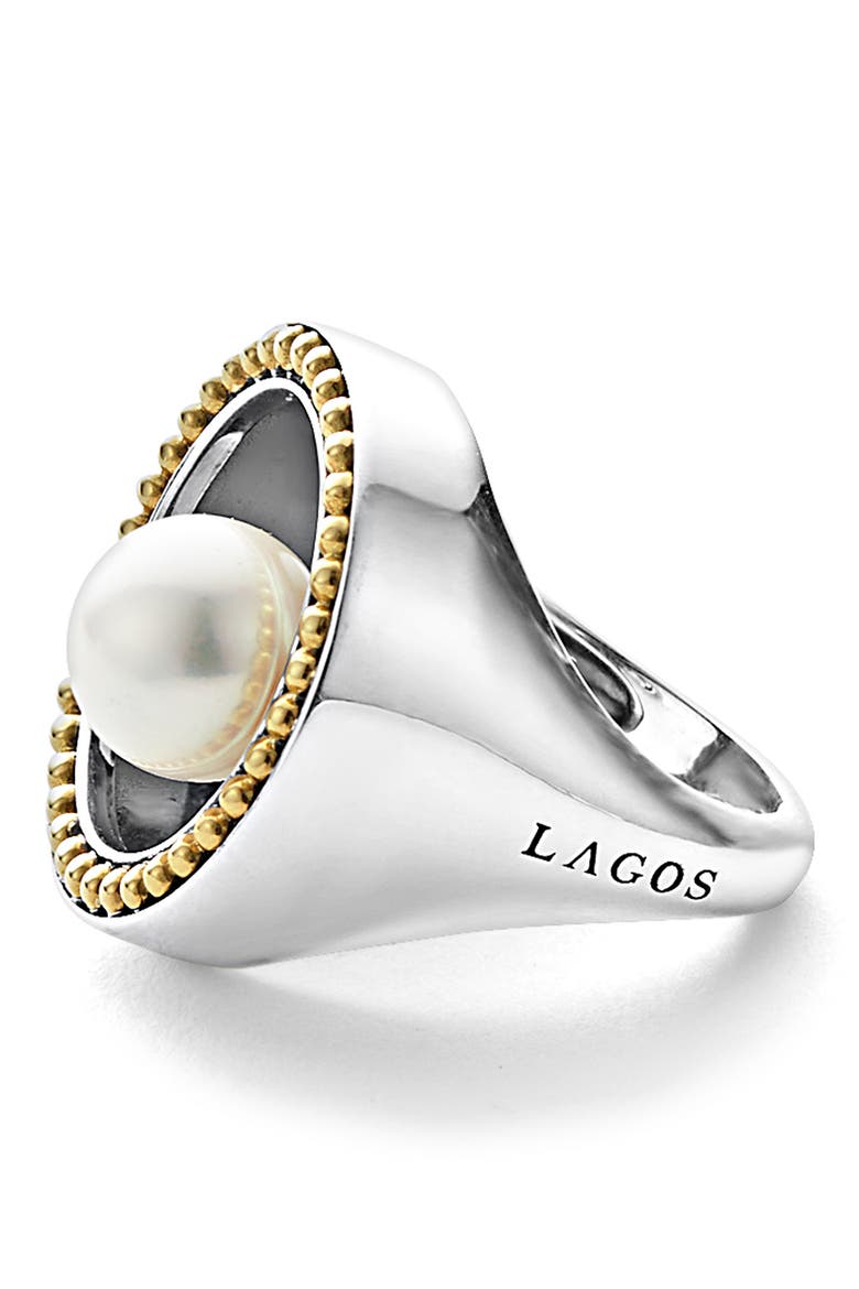 Pearl Circle Ring, Alternate, color, SILVER GOLD PEARL
