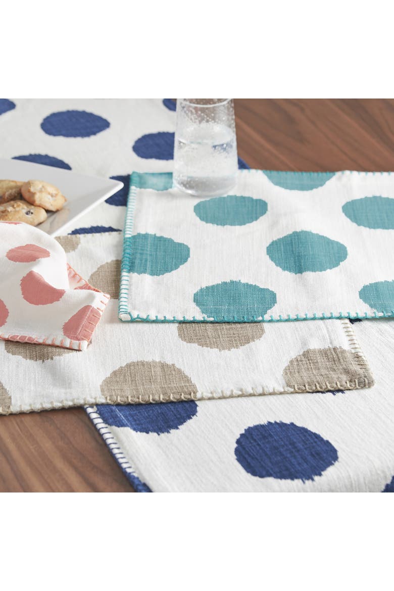 Dot 100% Cotton Single Placemat Collection 14" x 20", Alternate, color, Blue