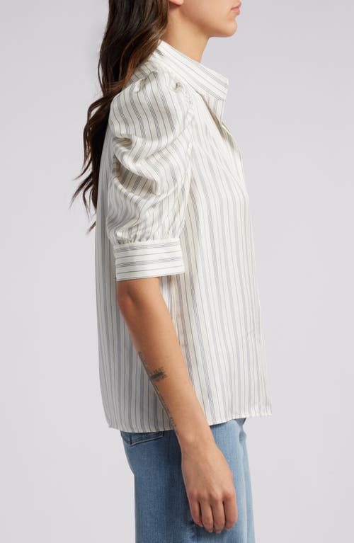 Frame Womens Creamgillian Striped-print Silk Top In Cream Multi