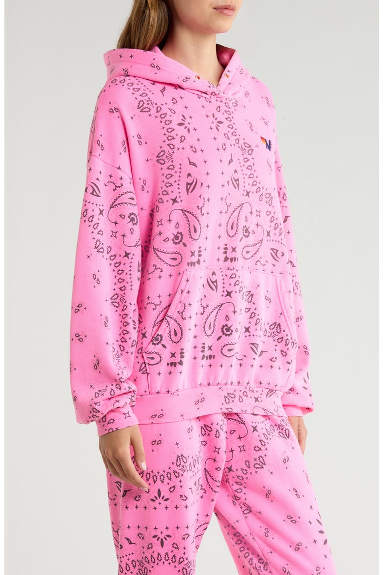 Bandana Graphic Hoodie, Alternate, color, NEON PINK