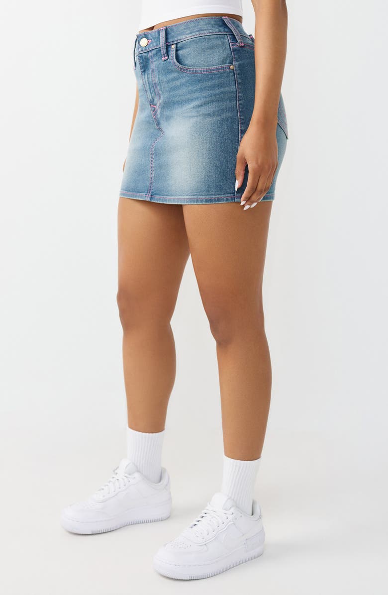 True Religion Denim Miniskirt, Alternate, color, Medium Horizon Wash