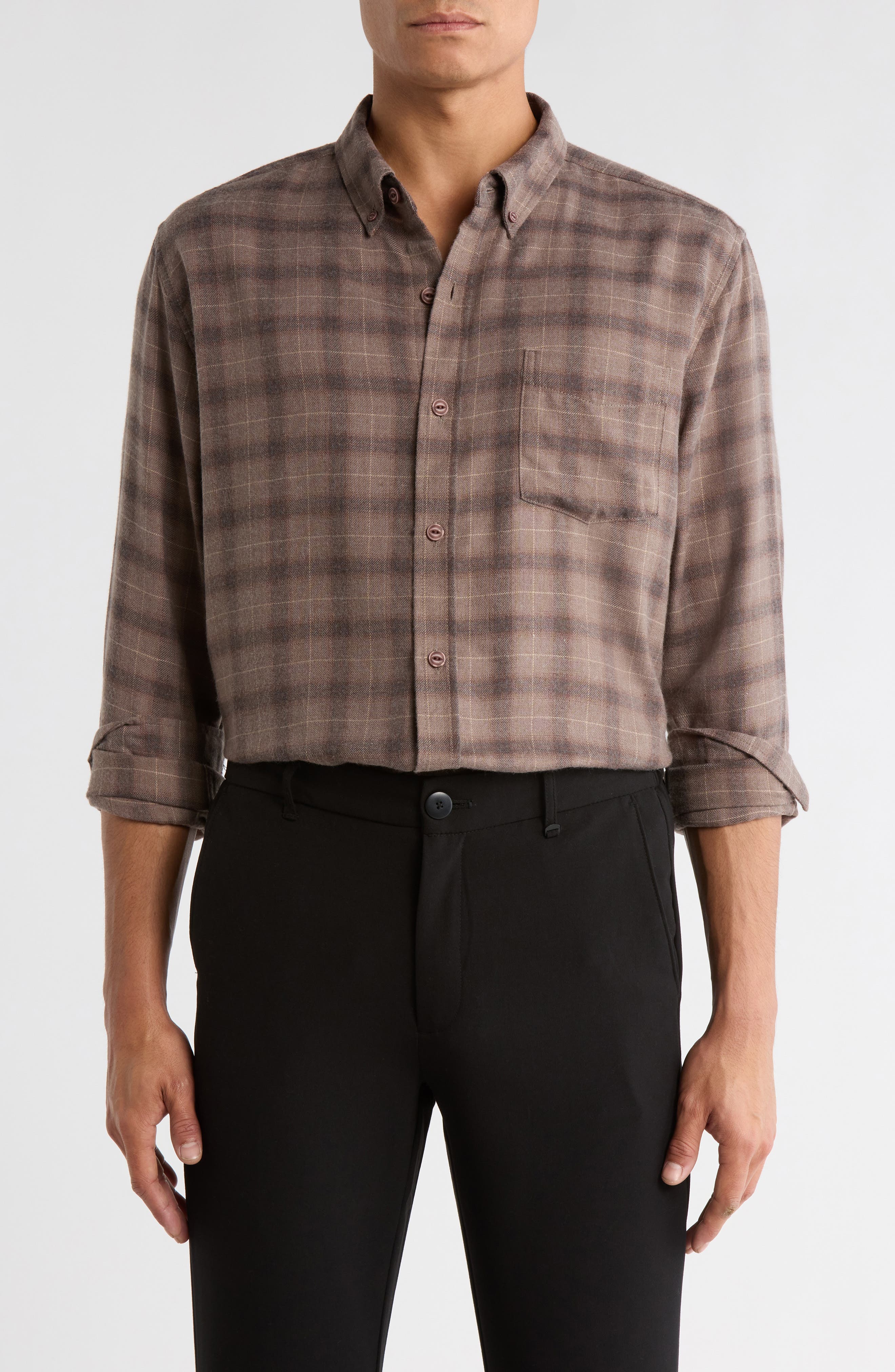 WEATHERPROOF VINTAGE Luxe Plaid Flannel Button-Up Shirt