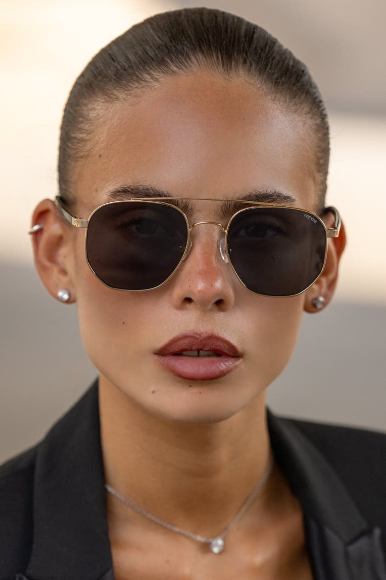 Austin Square Unixes Sunglasses, Alternate, color, Gold / Gray