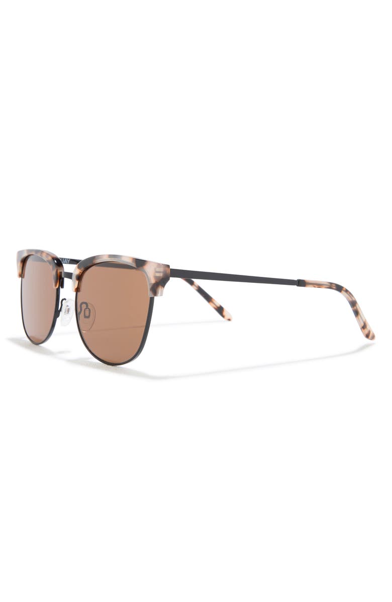 QUAY 53mm Evasive Brow Bar Square Sunglasses, Alternate, color, Milky Tortoise/ Brown