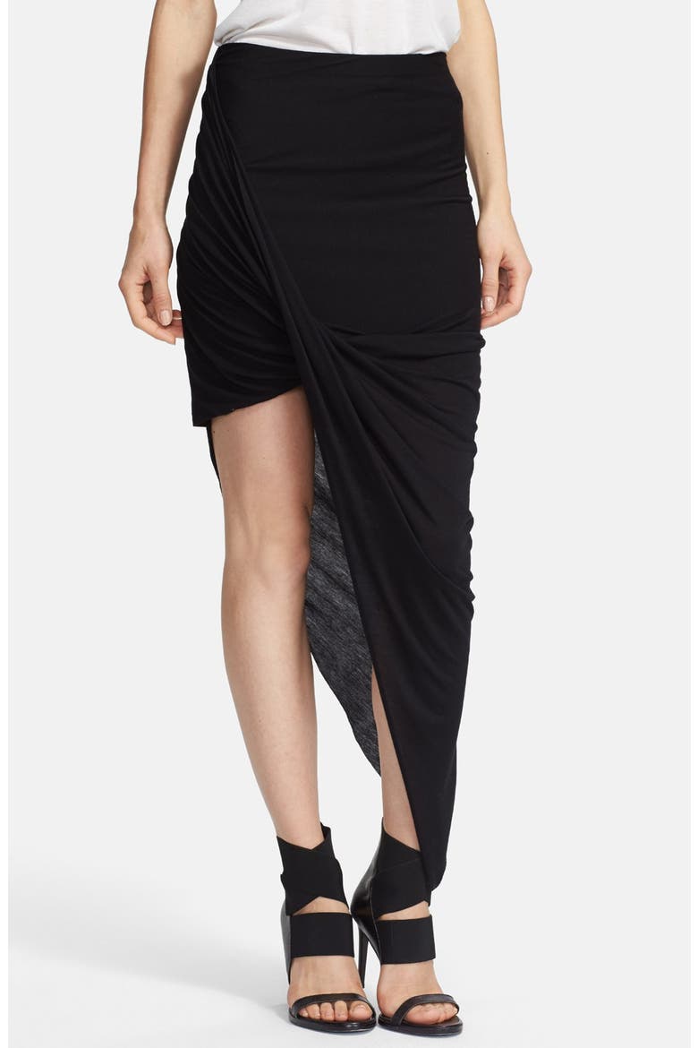Asymmetrical Twist Skirt, Main, color, BLACK