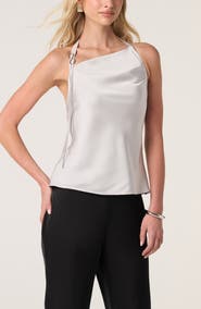 ASTR the Label Variel Satin Halter Top