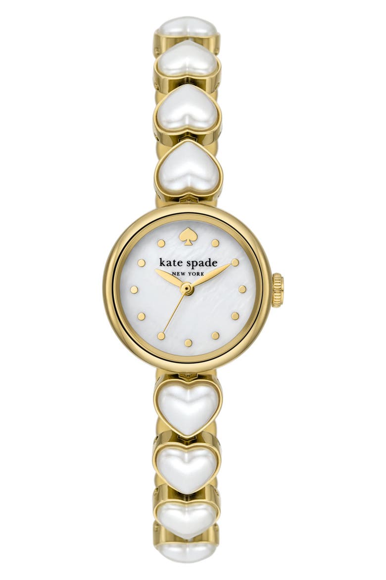 monroe imitation pearl heart bracelet watch, 24mm video