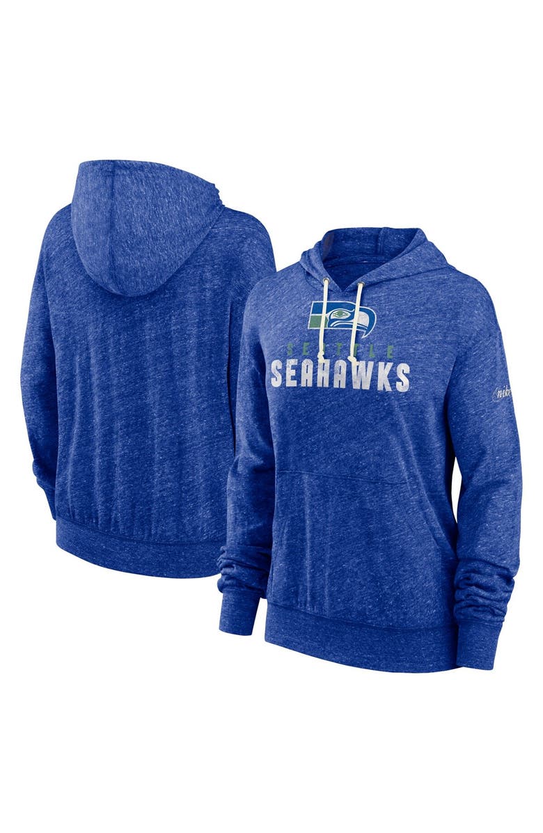 Nike Women's Nike  Royal Seattle Seahawks Rewind Gym Vintage Lighweight Pullover Hoodie, Main, color, 