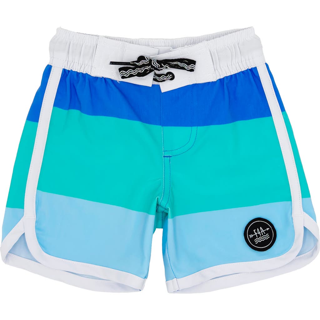 Feather 4 Arrow Block Stripe Board Shorts In Marina Blue