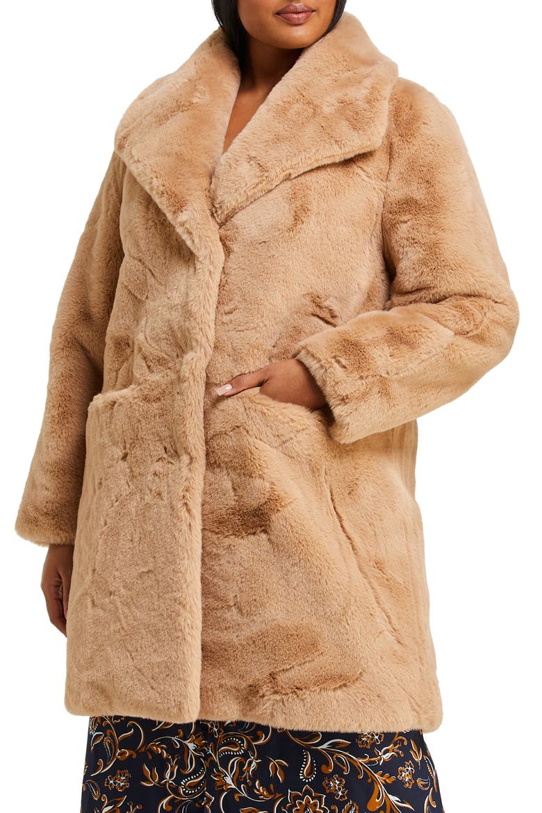 Matterhorn Faux Fur Coat, Main, color, CAMEL