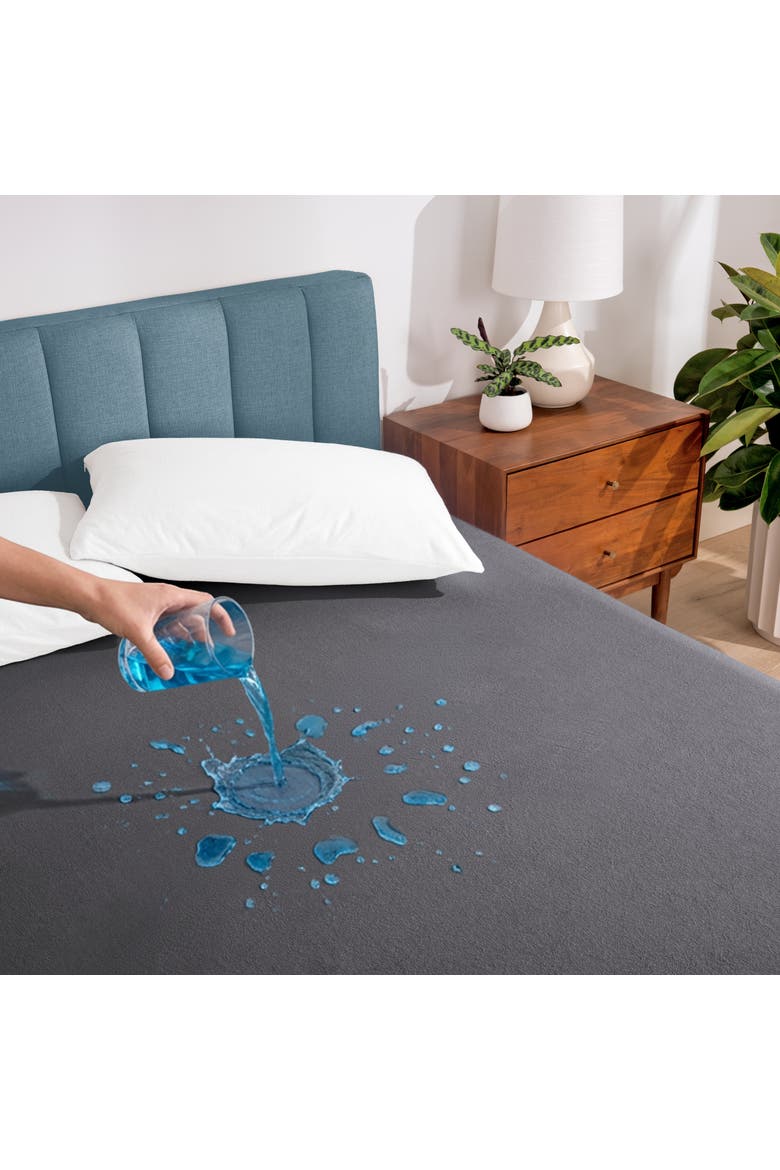 Cotton Terry Waterproof Mattress Protector, Alternate, color, Grey