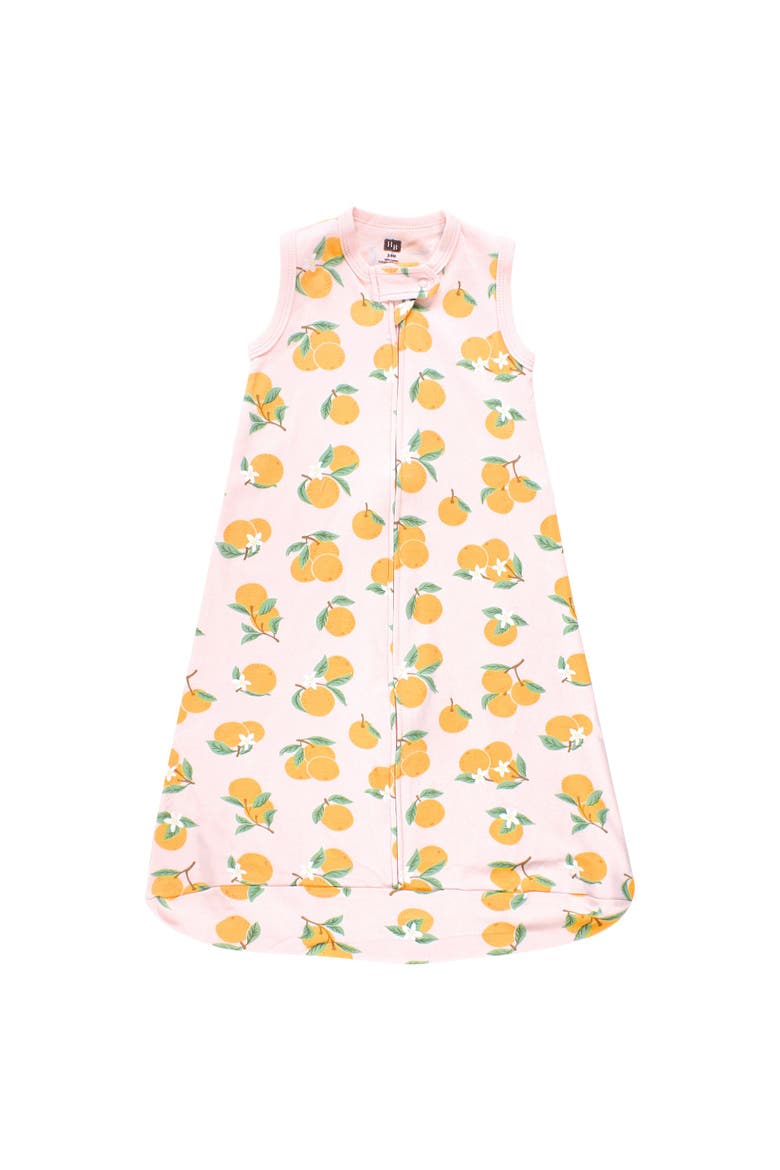 Girls Soft Interlock Cotton Sleeveless Sleep Sack, Alternate, color, Citrus Orange