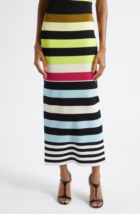 Stripe Milano Stitch Sweater Skirt