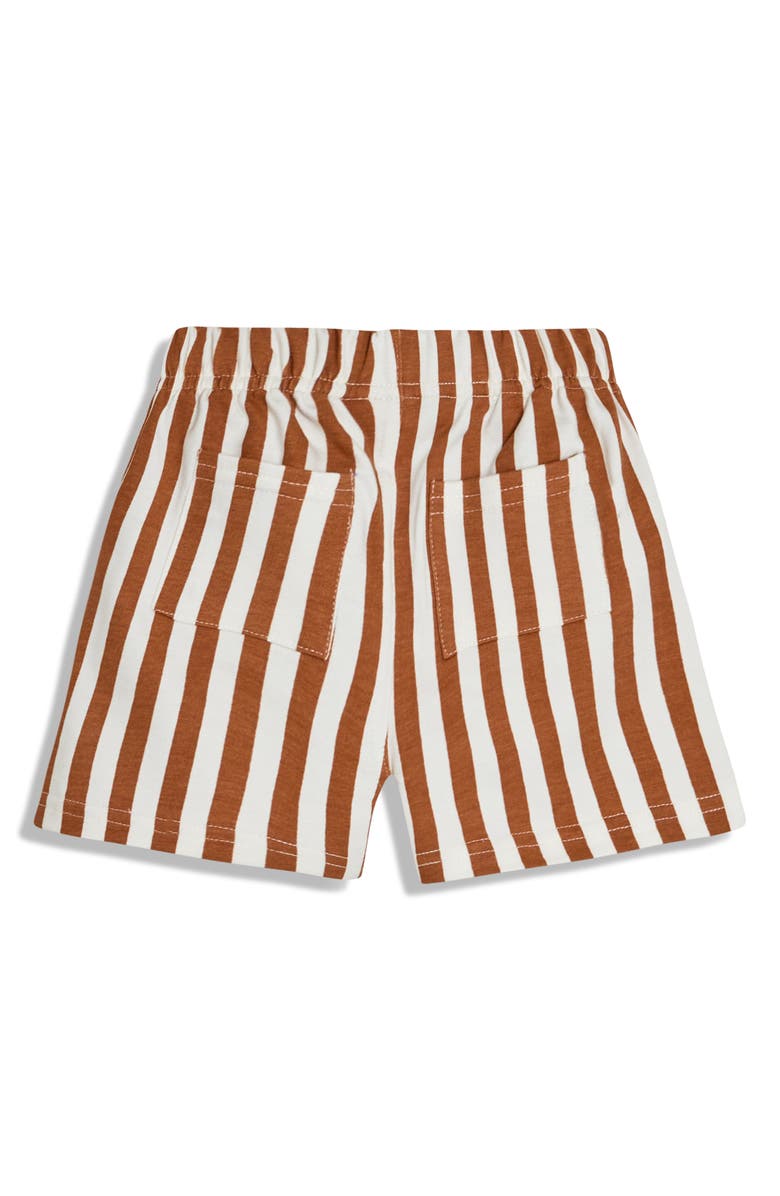 JOJO MAMAN BEBE Graphic T-Shirt & Stripe Shorts Set, Alternate, color, Ecru