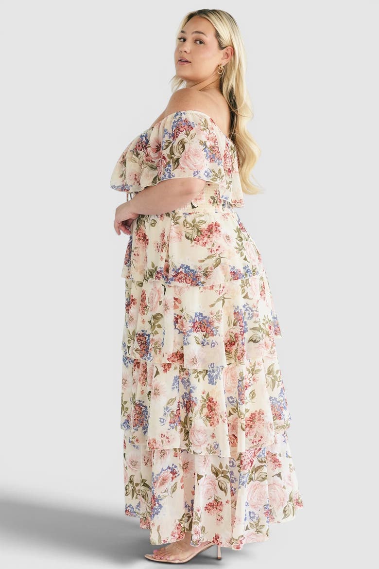 Carina Off Shoulder Maxi Dress, Alternate, color, Multi Color