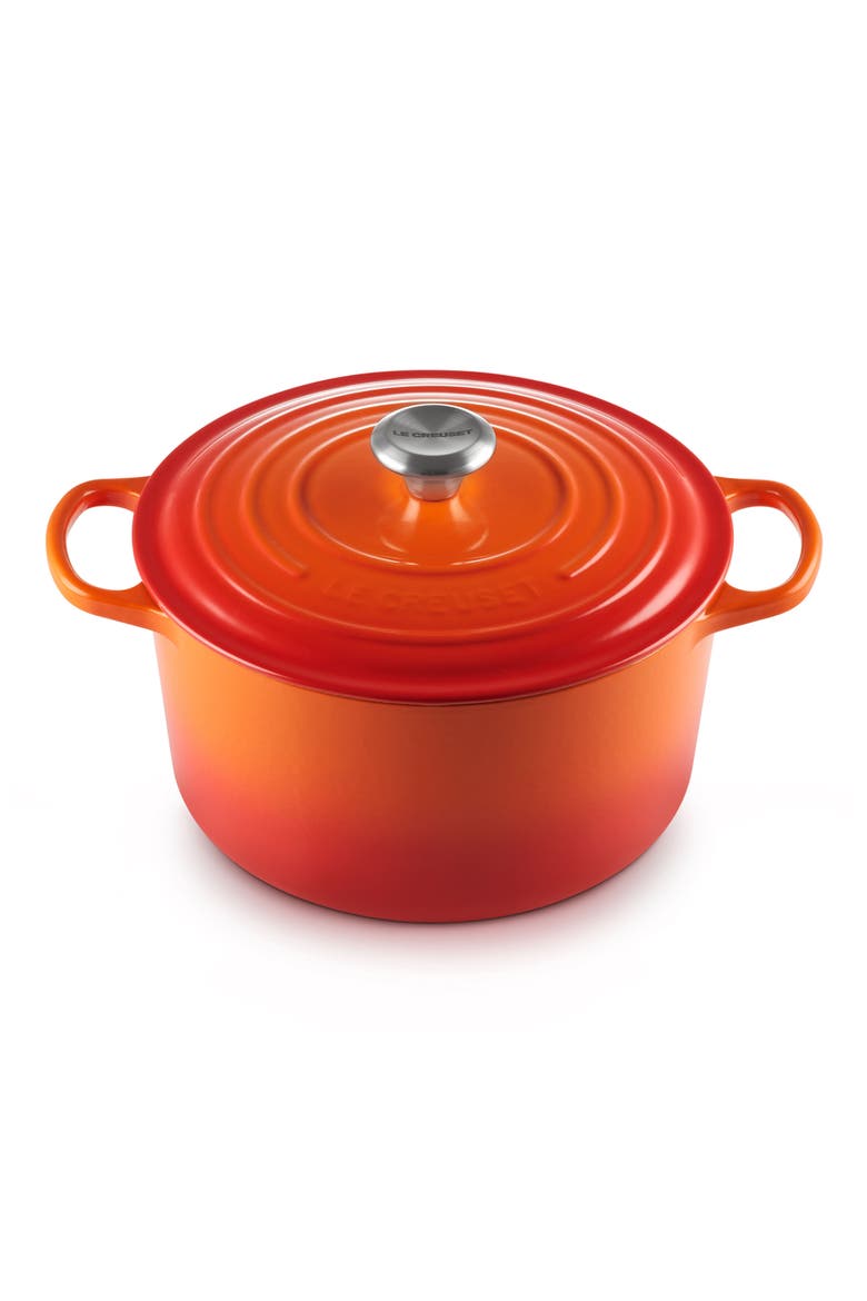 Signature 6.5-Quart Round Enamel Cast Iron Dutch Oven, Alternate, color, FLAME