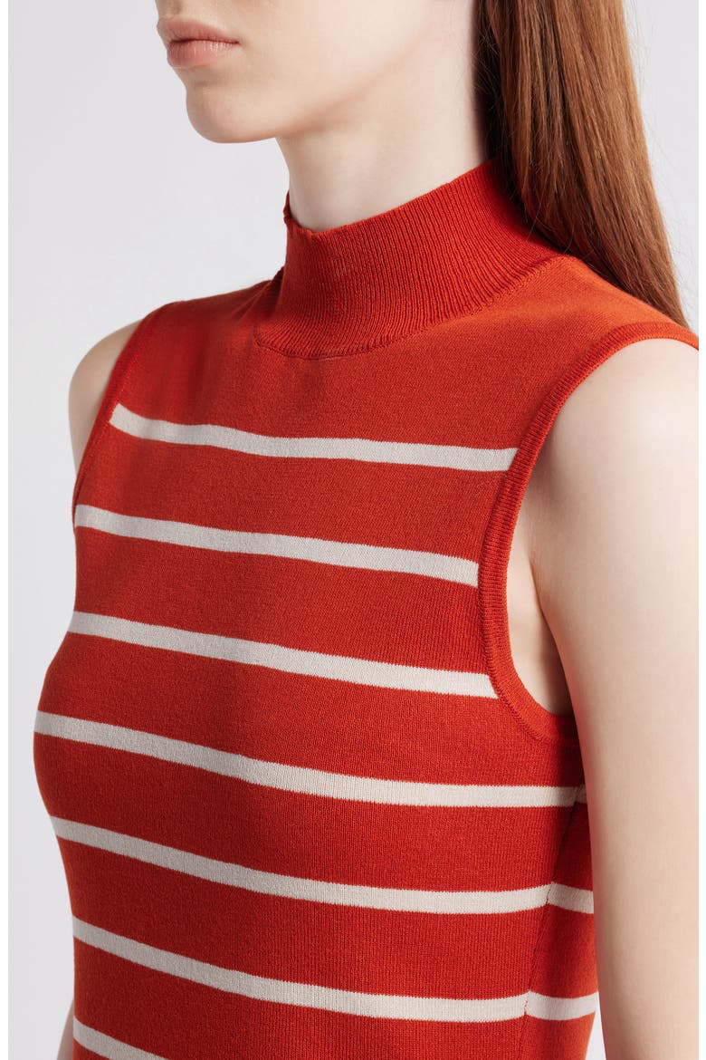Stripe Sleeveless Mock Neck Sweater, Alternate, color, PERSIMMON VANILLA