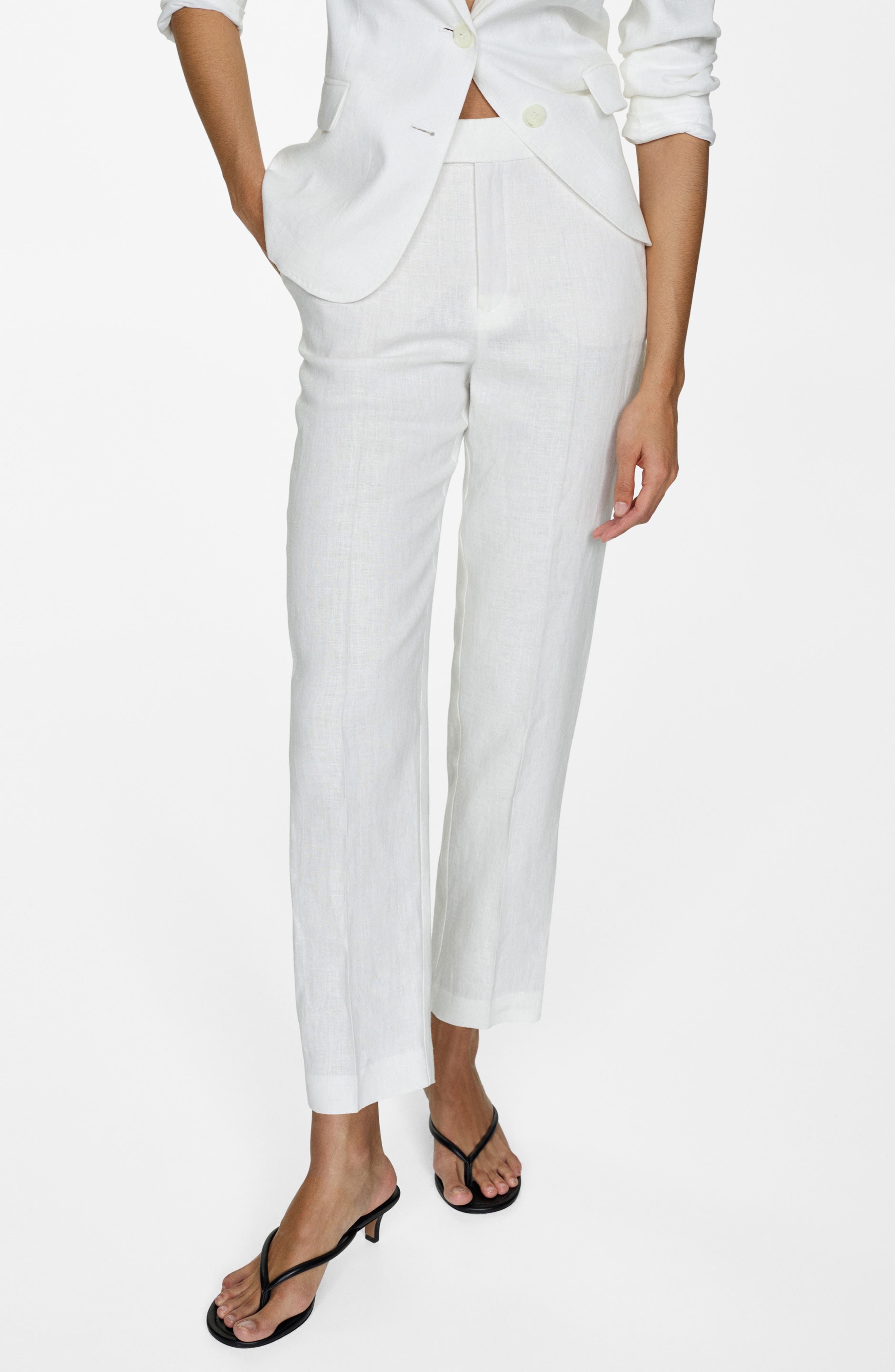 Straight Leg Linen Pants