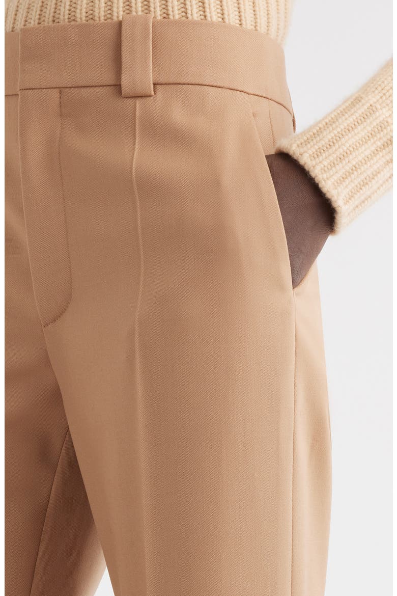 High Waist Wide Leg Wool Trousers, Alternate, color, COCONUT BROWN