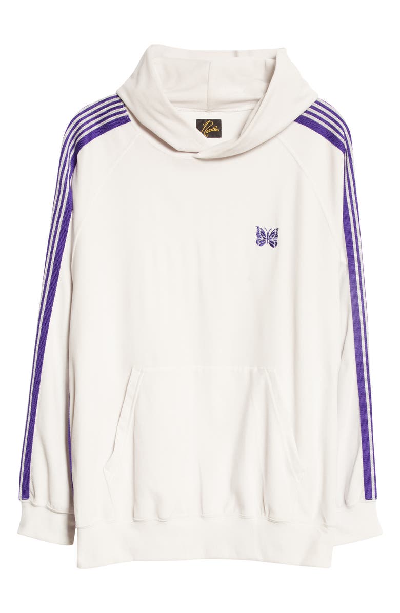 Needles Butterfly Embroidered Velour Track Hoodie, Alternate, color, 
